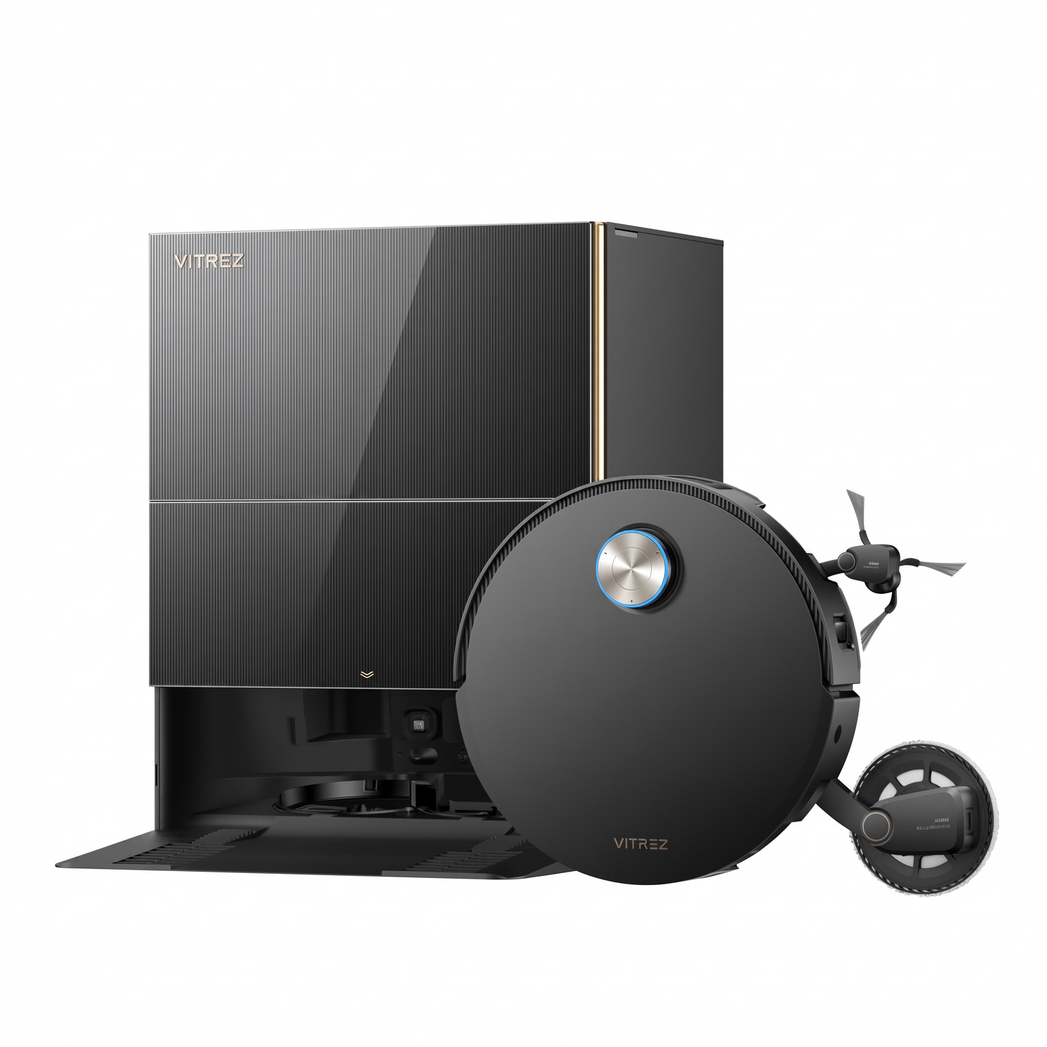 Robot Aspirador Vitrez V60 Ultra Preto com estacao